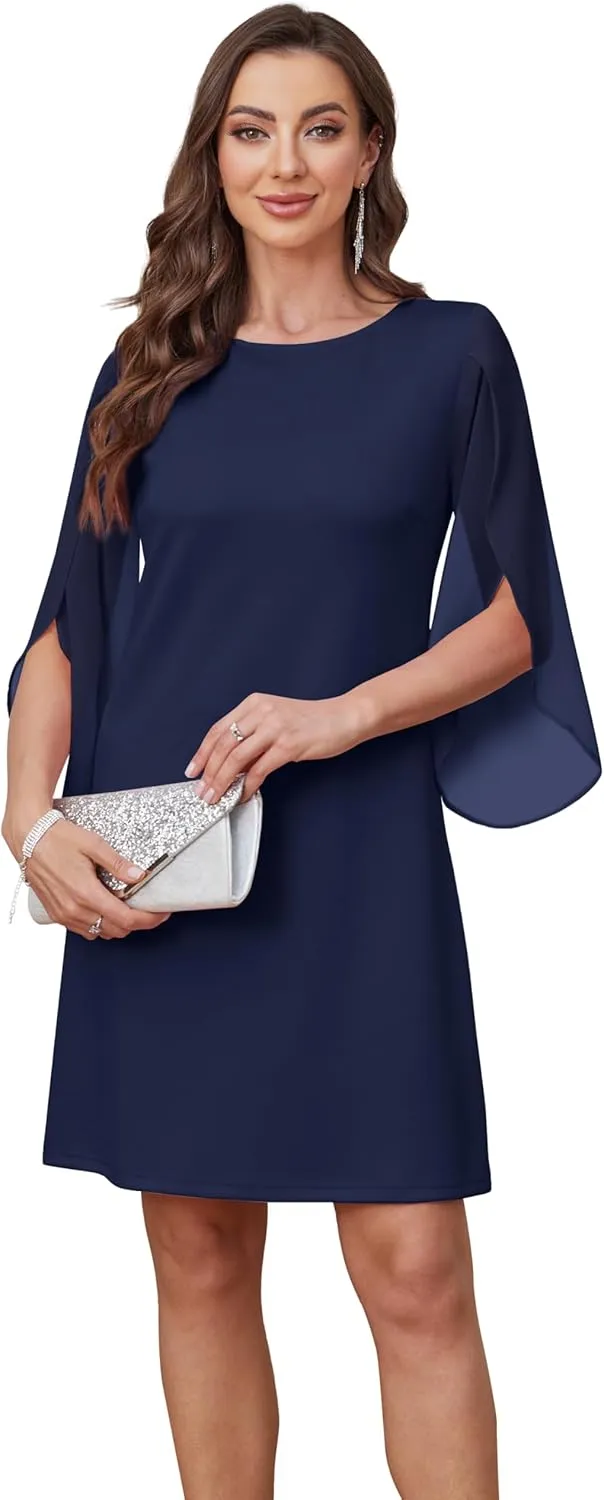 Womens Cocktail Dresses Flutter Sleeve Formal Dresse Wedding Guest Dresses for Women 2025 Trendy