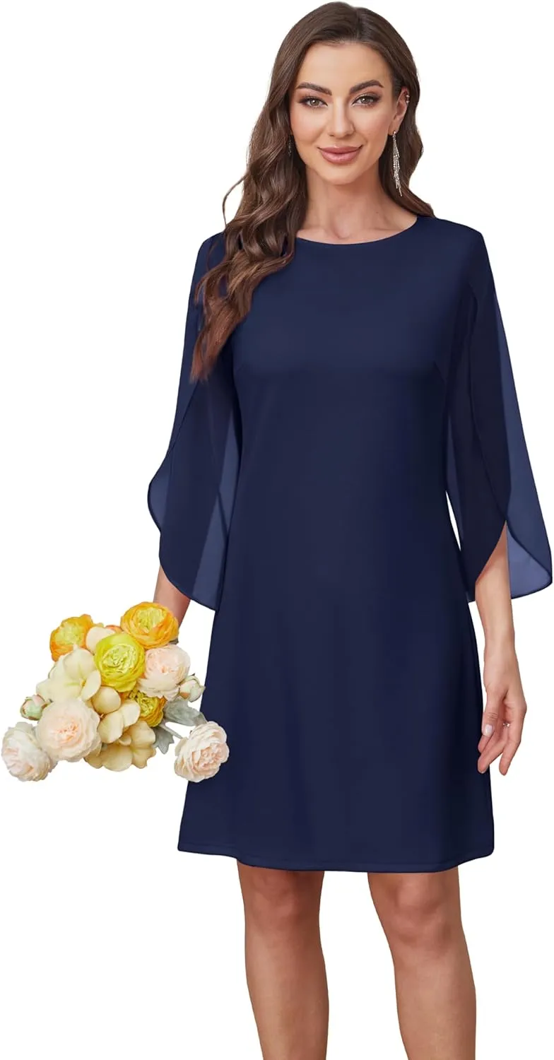 Womens Cocktail Dresses Flutter Sleeve Formal Dresse Wedding Guest Dresses for Women 2025 Trendy