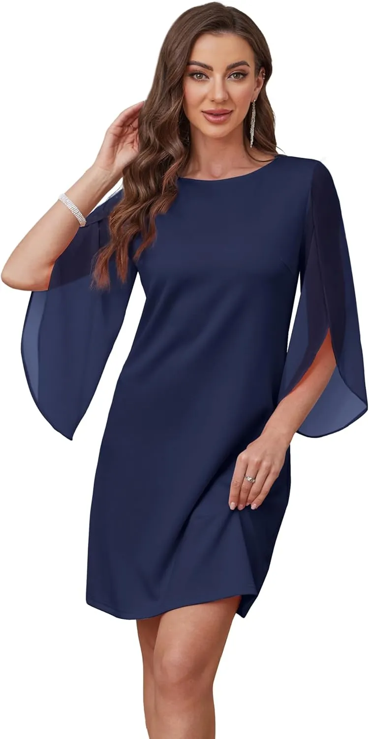 Womens Cocktail Dresses Flutter Sleeve Formal Dresse Wedding Guest Dresses for Women 2025 Trendy
